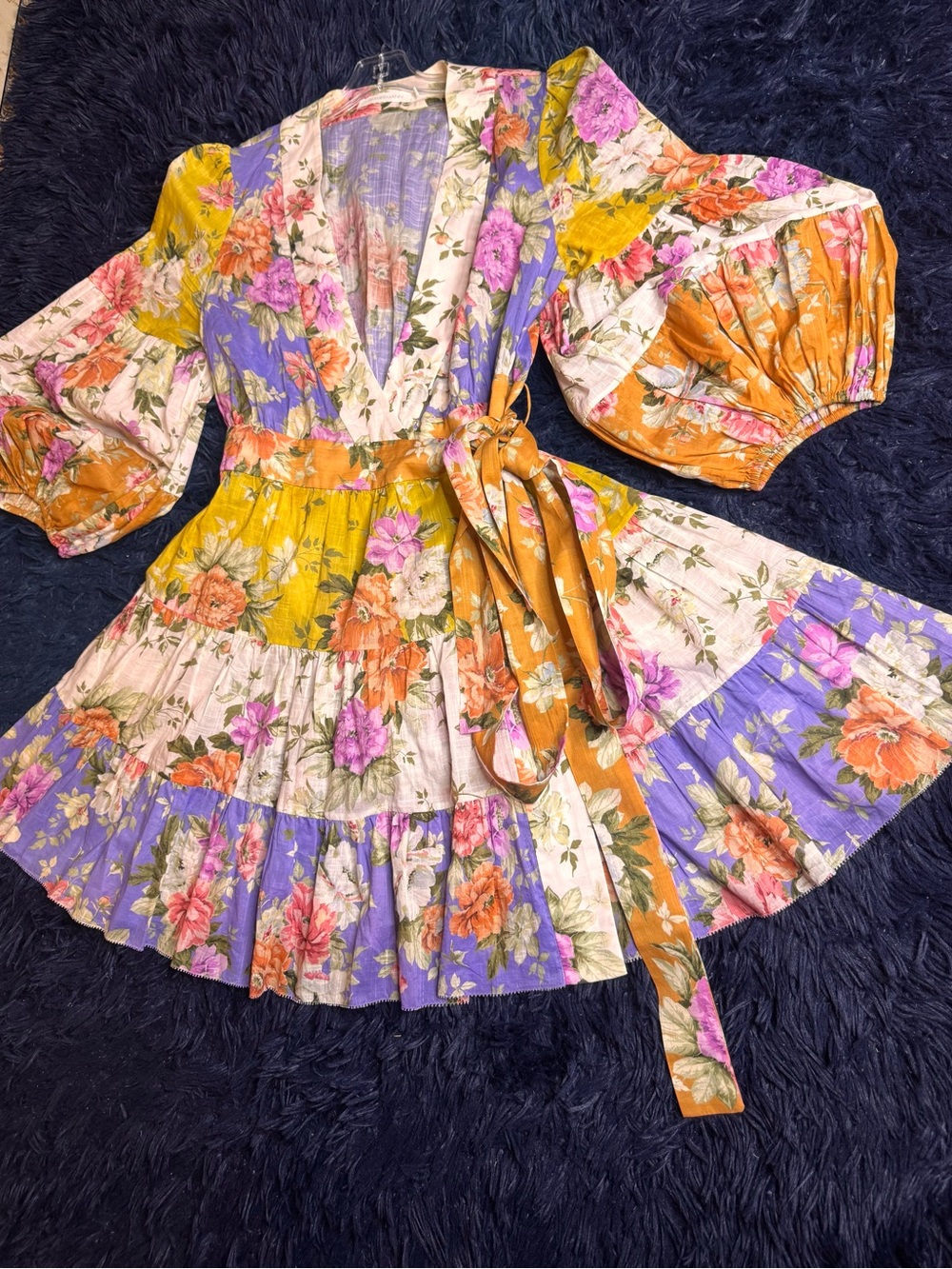 NWOT Zimmermann Pattie Floral Wrap Mini Dress. Size 3/L